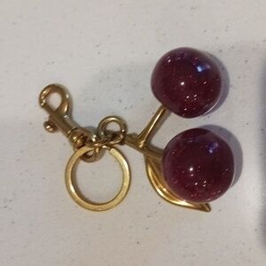 EUC Quality red cherry purse charm and key chain
